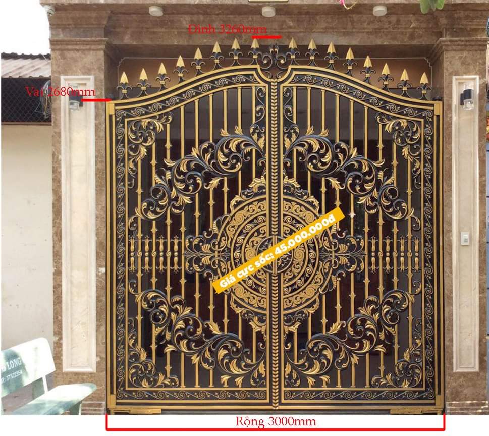 mẫu cổng nhôm đúc giá rẻ